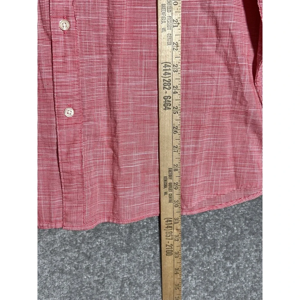 Apt 9 Button Up Shirt Mens Sz XL Red Houndstooth Cotton Pockets Long Sleeve New